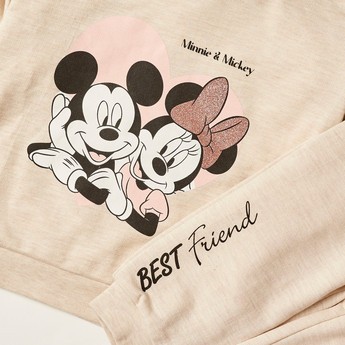 Disney Mickey and Minnie Mouse Print T-shirt and Jog Pants Set