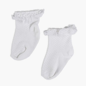 Giggles Embroidered Frill Detail Socks