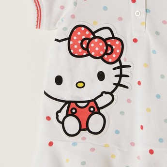 Sanrio Hello Kitty Print Polo T-shirt with Short Sleeves