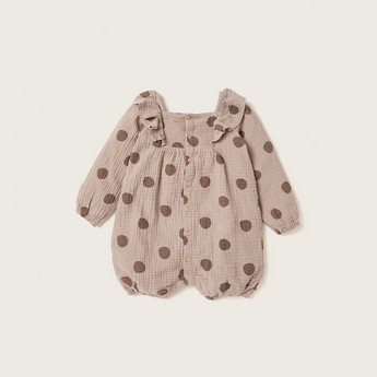 Giggles Polka Dot Printed Rompers and Headband Set