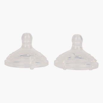 Nuby Wide Neck Slow Flow Teat - Set of 2