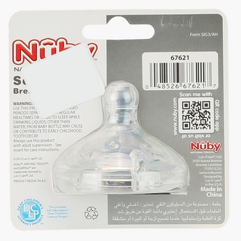 Nuby Soft Flex Wide Neck Teats - Set of 2