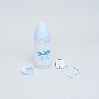 Suavinex Feeding Bottle with Soother and Soother Chain