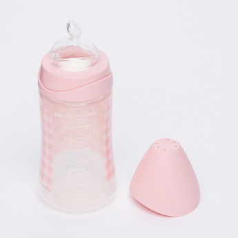 Suavinex Printed Feeding Bottle with Soother and Clip