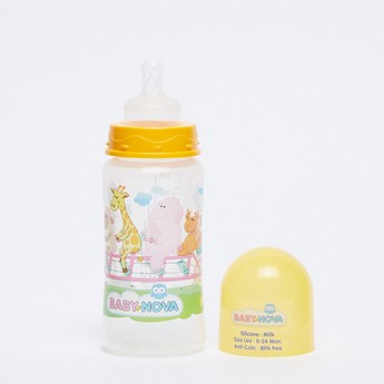 BABY-NOVA Printed 3-Piece Feeding Bottle and Pacifier Set