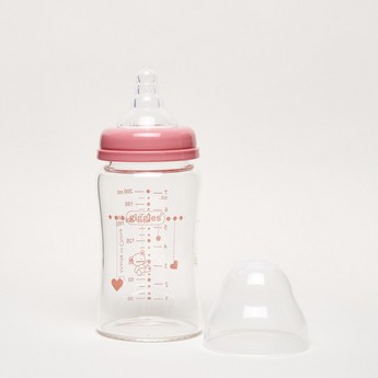 Giggles Printed Glass Feeding Bottle - 200 ml