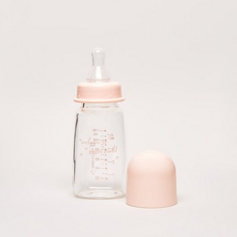 Giggles Glass Feeding Bottle with Cap - 120 ml