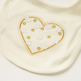 Juniors Embroidered Bib with Snap Button Closure