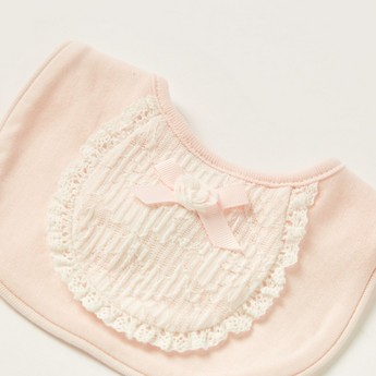 Giggles Lace Bib with Tie-Up Closure and Bow Detail