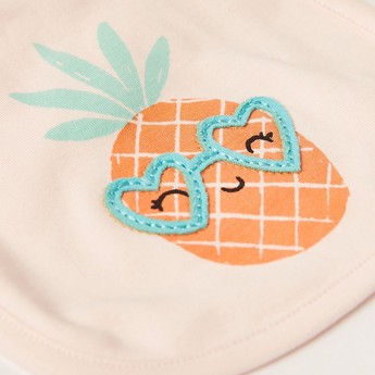 Juniors Pineapple Printed Bib with Snap Closure