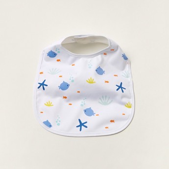 Juniors Printed Bib with Press Button Closure - Set of 2