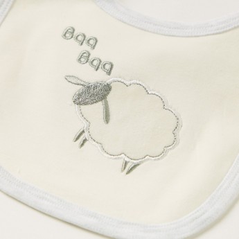 Juniors Embroidered Bib with Snap Button Closure