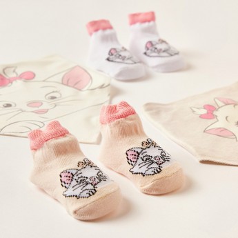 Disney Marie Print Bib and Booties - Set of 2