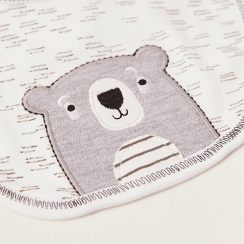 Juniors Bear Embroidered Bib with Press Button Closure