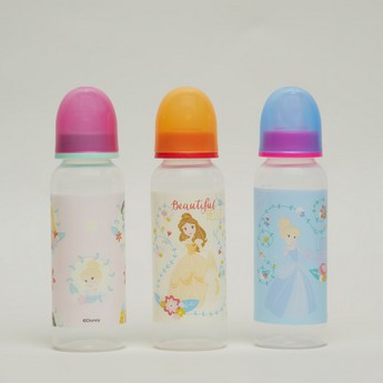 Disney Princess Print Feeding Bottle 250 ml - Set of 3