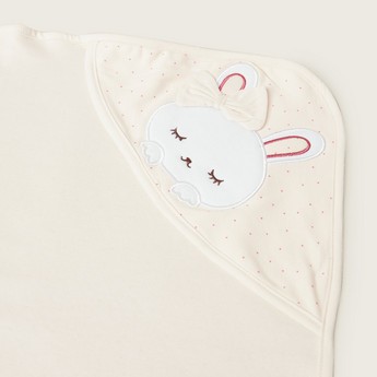 Juniors Bunny Embroidered Receiving Blanket - 80x80 cms