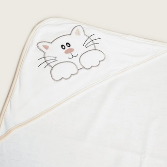 Juniors Embroidered Receiving Blanket with Hood - 81x81 cms