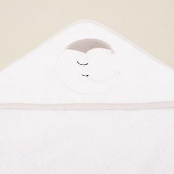 Juniors Moon Embroidered Towel with Hood - 80x80 cms