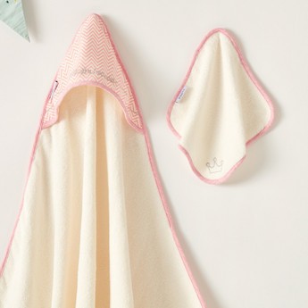 Giggles Hooded Towel and Washcloth Set - 76x76 cms