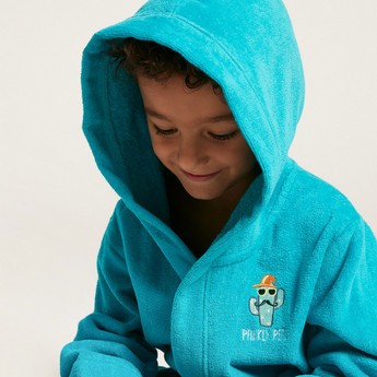 Juniors Textured Robe with Hood and Pockets
