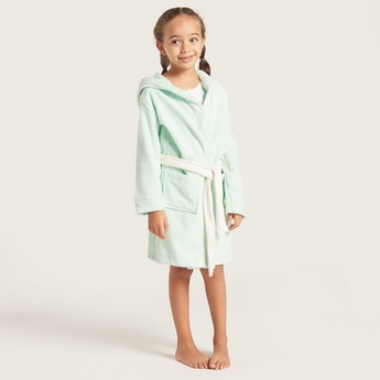 Juniors Hooded Bathrobe with Long Sleeves