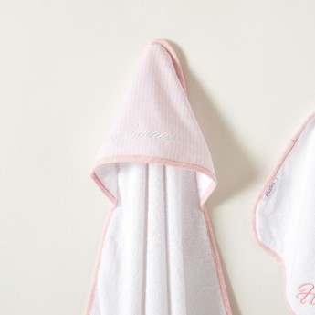 Giggles Textured Hooded Towel and Wash Cloth Set - 76x76 cms