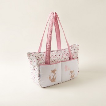 Juniors Printed Diaper Bag with Zip Closure