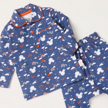 Disney All-Over Mickey Mouse Print Shirt and Pyjamas Set