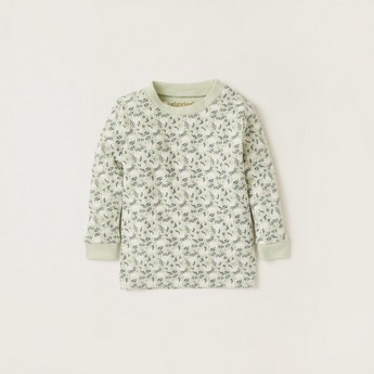 Giggles Floral Print T-shirt and Full Length Pyjama Set