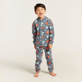 Juniors All-Over Printed Hooded Sweatshirt and Pyjamas Set