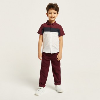 Juniors Solid Pants with Button Closure and Pockets