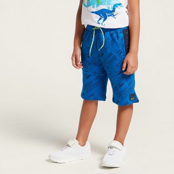 Juniors Graphic-Print Shorts with Elasticated Drawstring Waistband