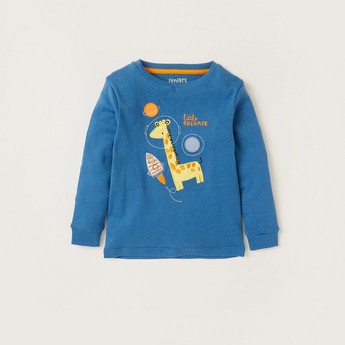 Juniors Applique Detail Sweatshirt and Printed Pyjama Set