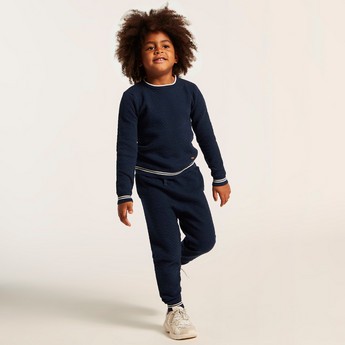 Textured Pullover and Jog Pants Set