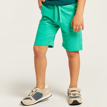 Juniors Solid Shorts with Pockets and Drawstring Closure