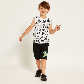 Disney All Over Mickey Mouse Print Sleeveless T-shirt