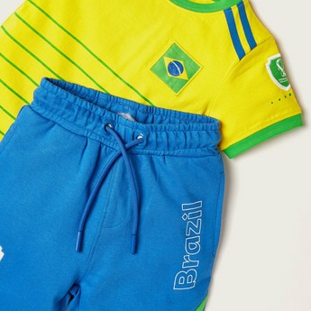 FIFA Printed Crew Neck T-shirt and Shorts Set