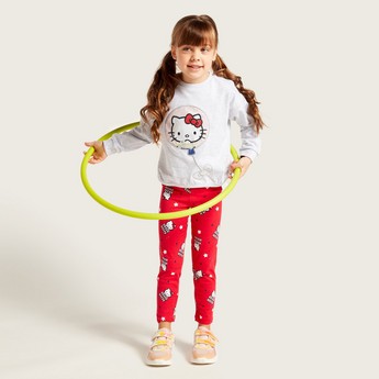 Sanrio Hello Kitty Print Sweatshirt with Long Sleeves