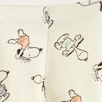 Peanuts Printed Leggings with Elasticised Waistband