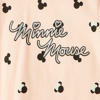 Disney All Over Minnie Mouse Print T-shirt with Short Sleeves