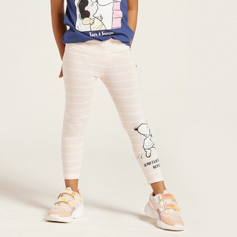 Peanuts Print Leggings with Elasticised Waistband