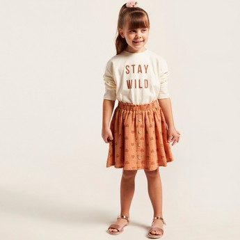 Love Earth Organic Graphic Print T-shirt and Skirt Set