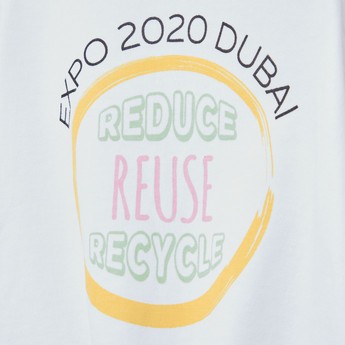 Expo 2020 Print T-shirt with Round Neck and Short Sleeves