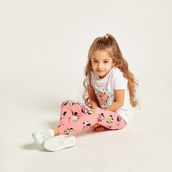 Disney Minnie Mouse Print Leggings with Elasticised Waistband