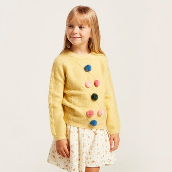 Juniors Textured Pullover with Long Sleeves