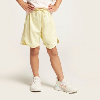 Juniors Solid Shorts with Tie-Up