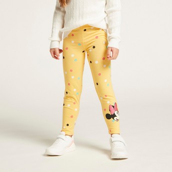 Disney Minnie Mouse Printed Leggings with Elasticated Waistband