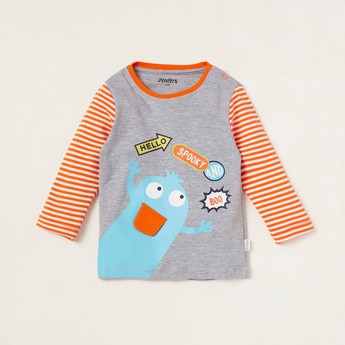 Juniors Printed Long Sleeves T-shirt and Full Length Pyjama Set