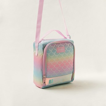 Juniors Printed Lunch Bag with Adjustable Strap and Zip Closure