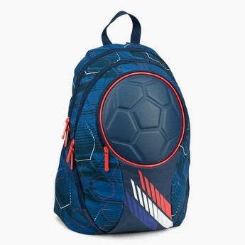 SunCe FIFA Embossed Backpack with Shoulder Straps and Speaker - 18 inches